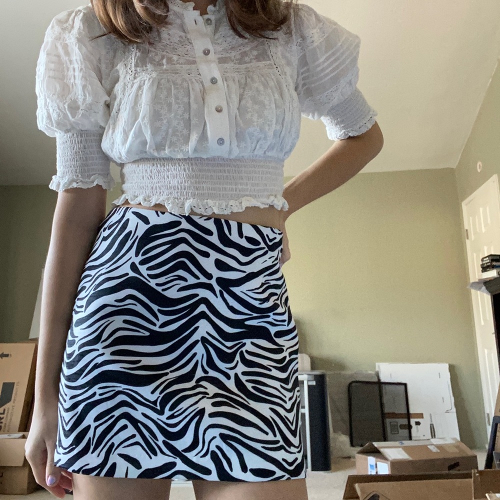 HM Zebra Mini Skirt Size S